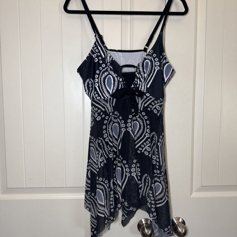 One Piece Flowing Blk Grey Why Swim Suit XL